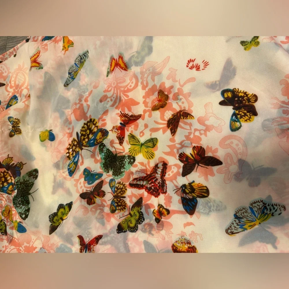 Butterfly Sheer Scarf, Gauzy Fabric 70”x10.5” by Ganz